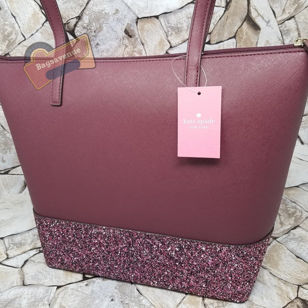 #bagsavenue Glitter Penny Greta Court Cherrywood Kate Spade FAST SHIPPING - Picture 12 of 15